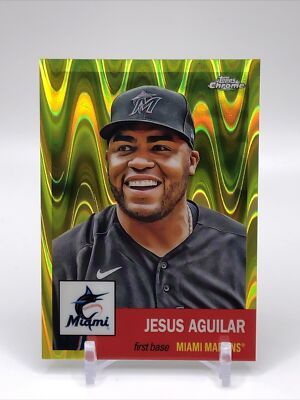 2022 Topps Platinum Anniversary Jesus Aguilar YELLOW LAVA REFRACTOR #d 001/250