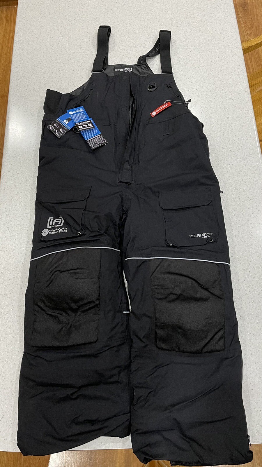 Clam Ice Armor Men's Ascent Float Ice Fishing Bibs Large Black eBay
