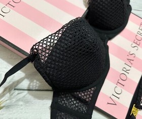 Victoria's Secret Luxe Lingerie Fishnet Lace Push-up Bra Set Black 34DD 36D 38D