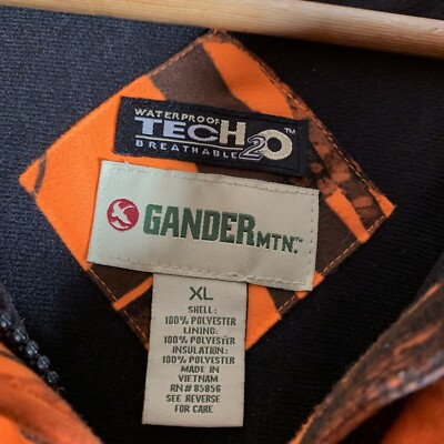 Vintage Gander MTN Jacket Adult Size Extra Large Orange Long