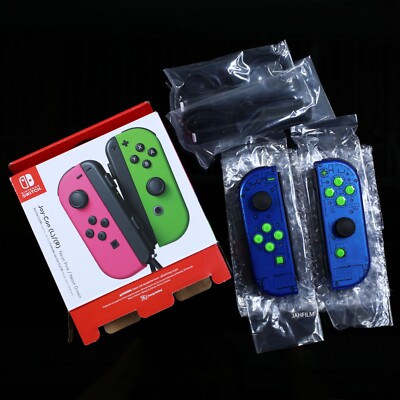 Custom Nintendo Switch Joycons - Dark Pearl Blue & Green - Brand New joy-con