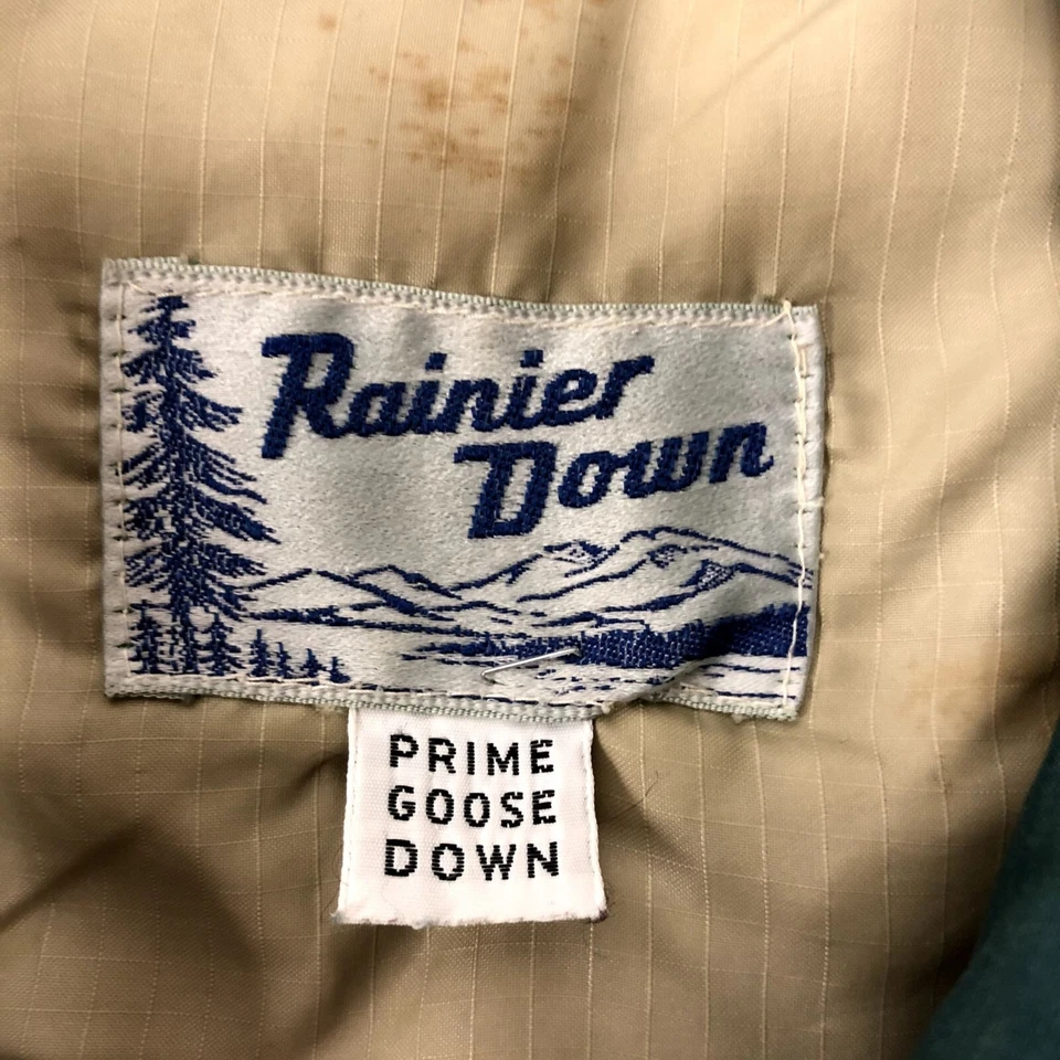 Chaleco De Colección Años 80 Rainier Para Hombre Verde Prime GOOSE DOWN PUFFER Nieve Esquí L Foto 4 de 4
