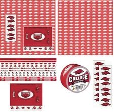 University of Arkansas Razorbacks Scrapbook Kit Stickers Paper U-CHOOSE, 6 ITEMS