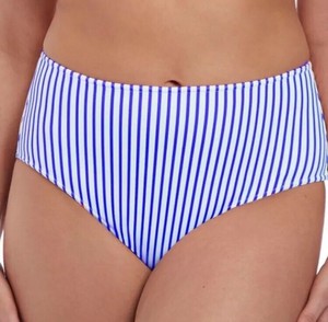 striped high waisted bikini bottoms