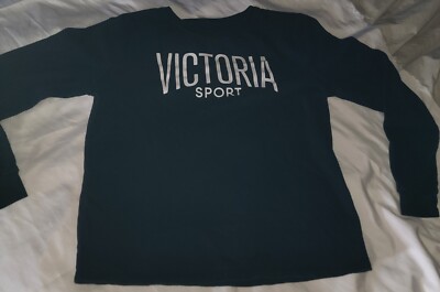Victorias Secret Sport VS Womens Small Crewneck Sweatshirt Black & White Relaxed