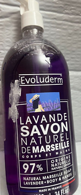 PARIS EVOLUDERM MARSEILLE SOAP LAVENDER BODY &HANDS 34FLOZ MADE IN FRANCE
