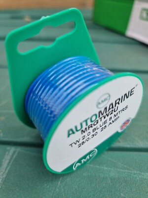 Blau 2 mm² dünnwandig 25 A Kabel Leitung Mini Rolle 8 m