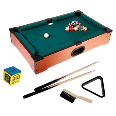 Billardtisch Tischbillard 51 x 31cm Holz mit 2 Queues Mini Billiard Kugeln NEU