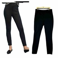 Anthropologie The Essential Slim Black Ankle Trousers Pants Size US 4 UK 8 Casua