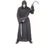 Reaper Costume Adult Halloween Party Cloak with Hood  Belt Carnival Outfit