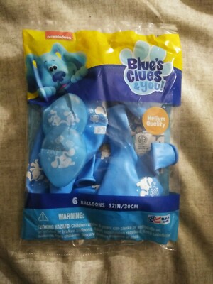 BRAND NEW Blue's Clues & You 12'' Latex Helium Quality Balloons Pack of 6