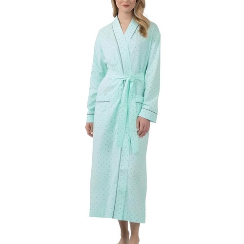 PajamaGram Women's Classic Polka Dots Long Robe M/L – 100% Cotton NWT - 第 1/10 張圖片