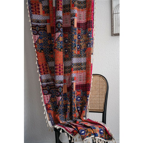 Vintage Curtain for Living Room Tassel Bohemian Hippie Curtain Window Drape - Picture 53 of 53