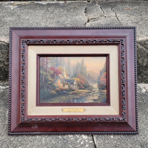 Thomas Kinkade 'THE FOREST CHAPEL' Accent Print Framed Dark & matted COA