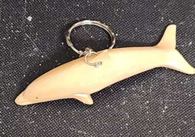 Vintage Wooden Keychain -  Dolphin Excellent Condition 3¼''