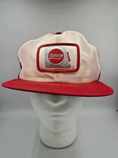 Vtg Lufkin Hat Trucker Tape Measure Red White Patch Snapback USA MADE