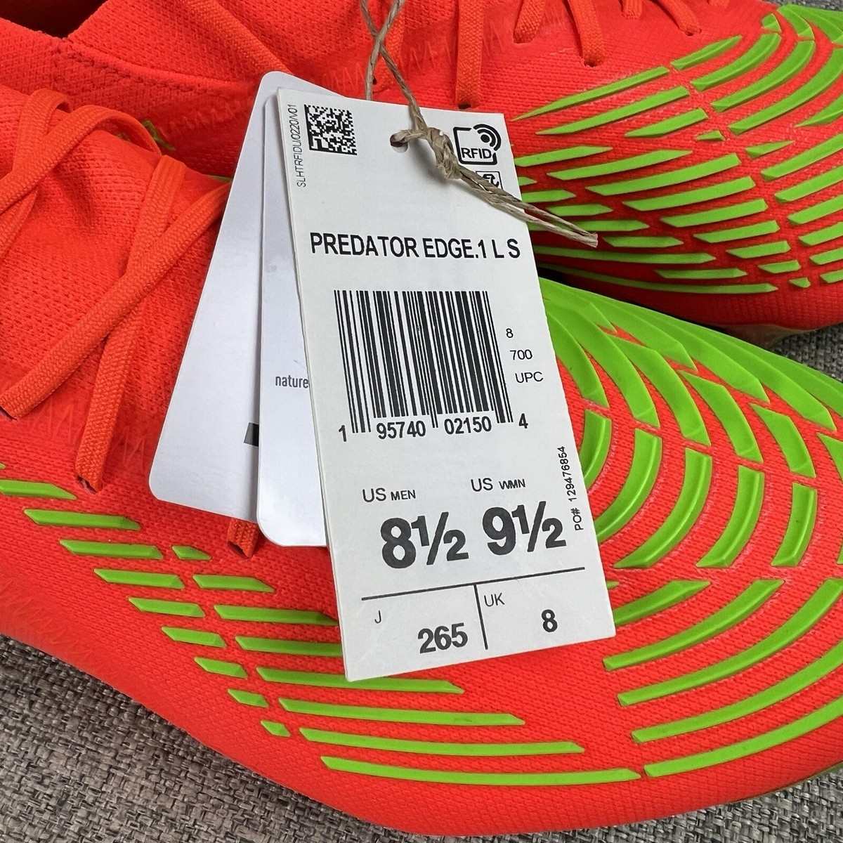 Adidas Predator Edge.1 SG Soccer Cleats Solar Red Orange New