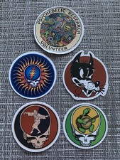 Grateful Dead  Co/ Jerry Garcia Assorted Vinyl Stickers: Dire Wolf, Dude, Banjo