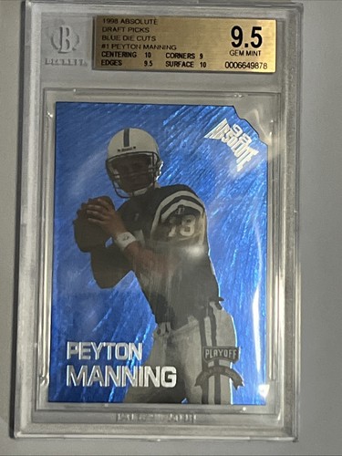 1998 Peyton Manning Playoff absolute Draft Picks Blue BGS 9.5 Gem Mint RC