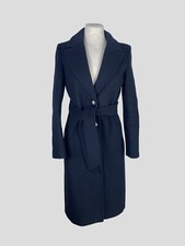 Claudie Pierlot Navy Wool Blend Coat Size Uk8/us4