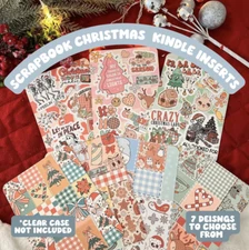 Scrapbook Christmas E-Reader Insert for Clear Case Covers - Fun, Decorative