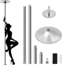 45Mm Portable Dancing Pole Stripper Pole W/Spinning and Static Modes Height Adju