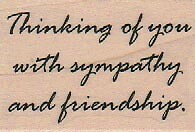 Thinking Of You 1 1/2 x 2" Rubber Stamp, Word/Phrase Stamp