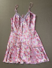 DELICATES Vintage Women s Small Lingerie Nightgown Floral Pink Yellow Bows