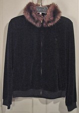 RALPH LAUREN LADIES BLACK VELVET WITH FUR COLLAR JACKET SIZE SMALL NEW WITH TAGS