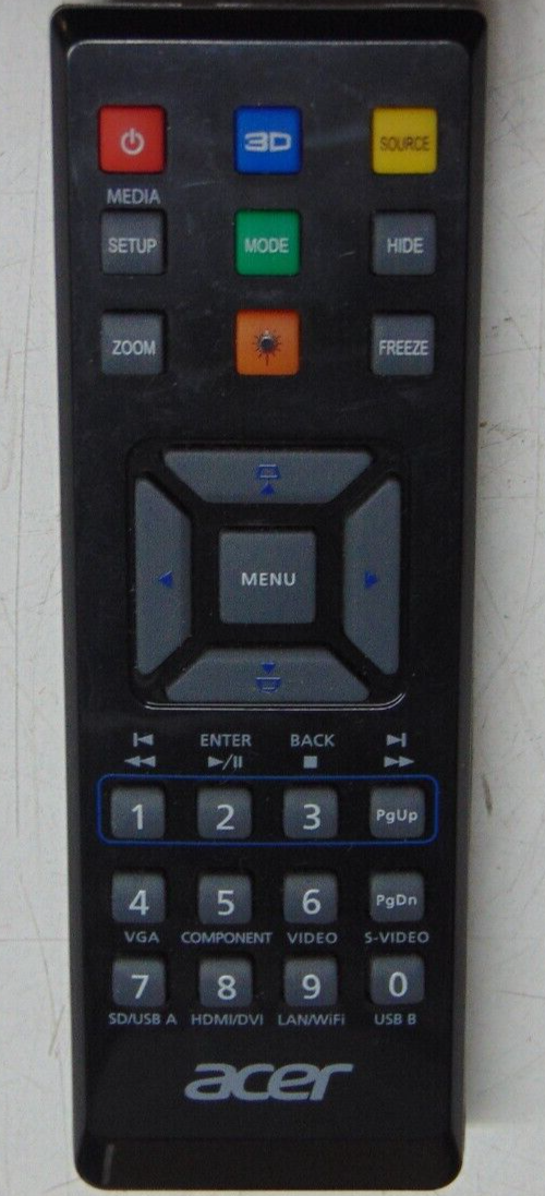 Acer E-26110 OEM Projector Remote Control Black Original Preowned-image