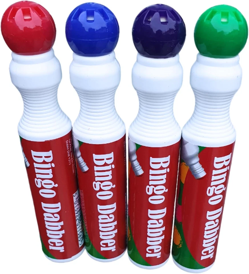 6 Non Drip Bingo Dabbers Marker Pens Red Blue Green Purple Bingo Game Night - Image 2 of 4