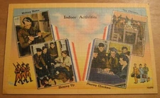Indoor Activities Military Postcard Unposted