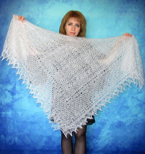 White Russian Orenburg shawl,Wool wrap,Goat down kerchief,Bridal cape,Cover up