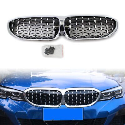 Diamond Style Grill Fit BMW 3 Series G20 2019-2020 Chrome Front Kidney  Grille | eBay