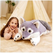 Luxurious 30" Wolf Stuffed Animal - Full Body Filling for Ultimate Comfort