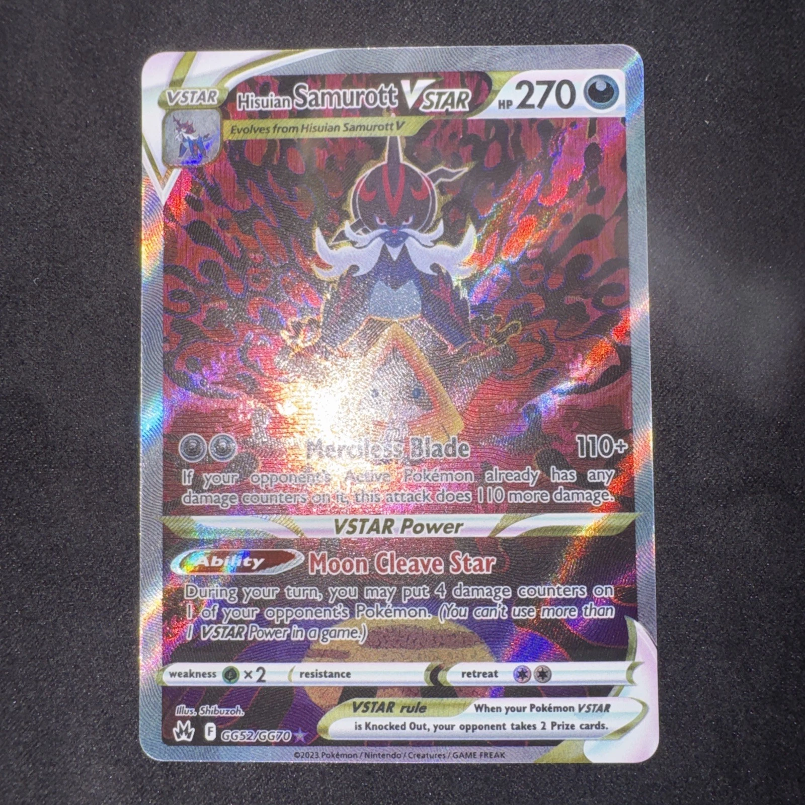 Pokemon Hisuian Samurott VSTAR GG52/GG70 Holo Crown Zenith Galarian Gallery Eng