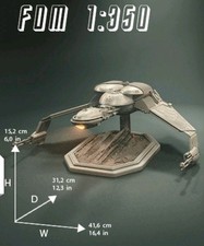 Star Trek Klingon Bird Of Prey 1/350 scale Model Kit Large 16" W Display Base