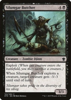 Silumgar Butcher NM MTG Dragons of Tarkir DTK Black Exploit Zombie Djinn Regular