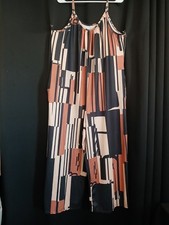 Plus Size Women's Casual Fashion Printed Camisole Commuting Versatile Jumpsuit