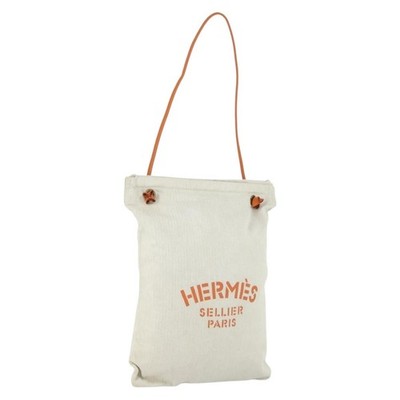 HERMES Aline PM Shoulder Bag Cotton Beige Gold Auth 161728