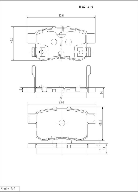 Plaquettes de frein arriere NPS H361A19 pour Honda Civic et Accord
