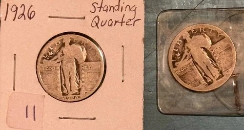 2-Standing Liberty Silver Quarter - 90% Silver - Flying Eagle - 1926, No Date