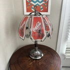 Vintage Coca-Cola Stained Glass Style Table Lamp Collectible Light Works 22”