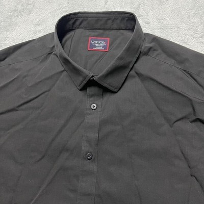 UNTUCKit Shirt Mens 3XL Black Stone Wrinkle Free Cotton Long Sleeve Button Up