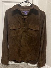 Ralph Lauren Purple Label Brown Suede Overshirt – Made in USA – $2,500+ Retail