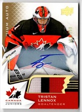 2020-21 Upper Deck Team Canada Juniors Patch Auto Tristan Lennox Auto Patch