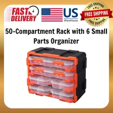 50-Compartment Rack with 6 Small Parts Organizer