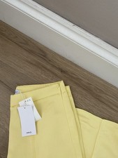 MNG Mango Yellow Linen Trousers Size UK 8 New With Tags