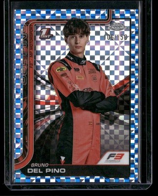 2025 Topps Chrome Formula 1 #50 Bruno del Pino Blue Checker Flag Refractor /150