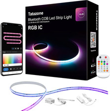 16.4Ft Bluetooth RGB IC COB Led Strip Light with App, Chasing COB Light Strip, S